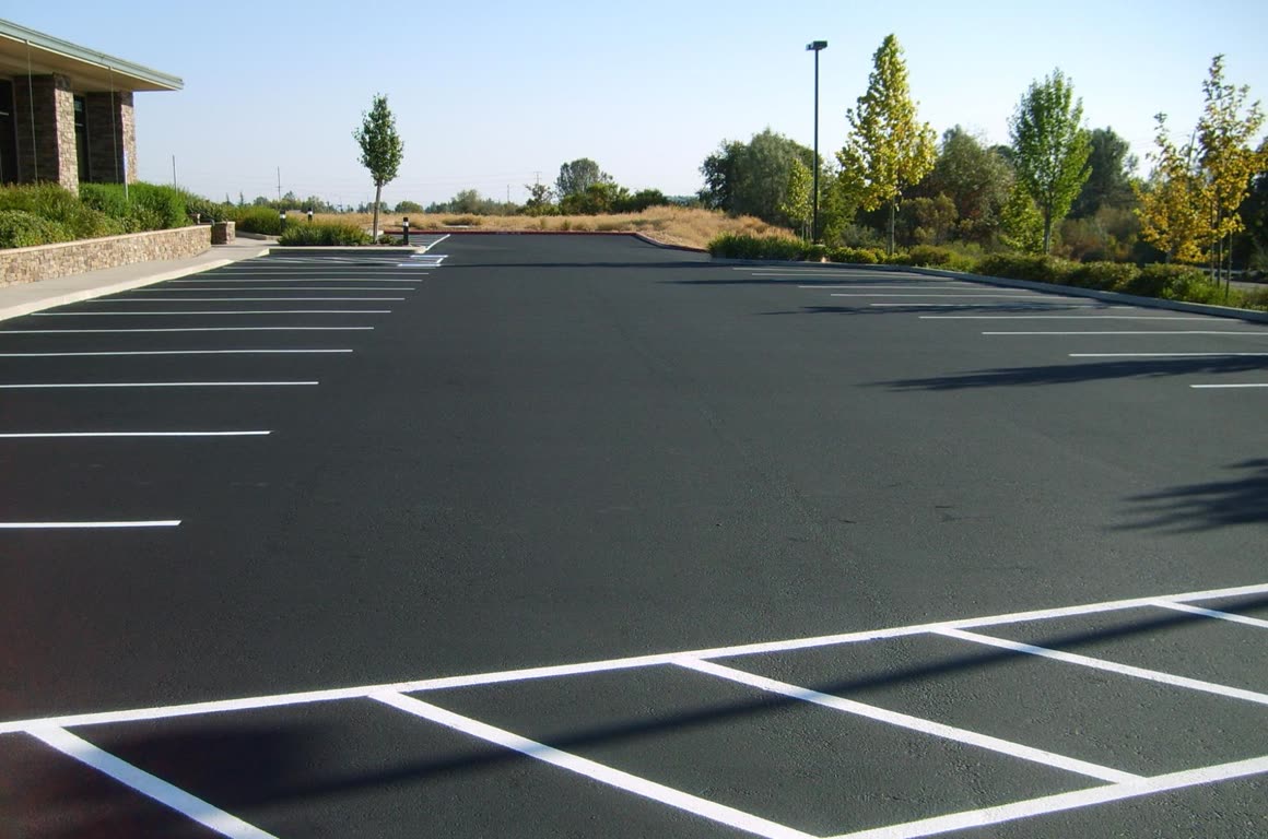 Finished commercial parking lot in the Puget Sound region