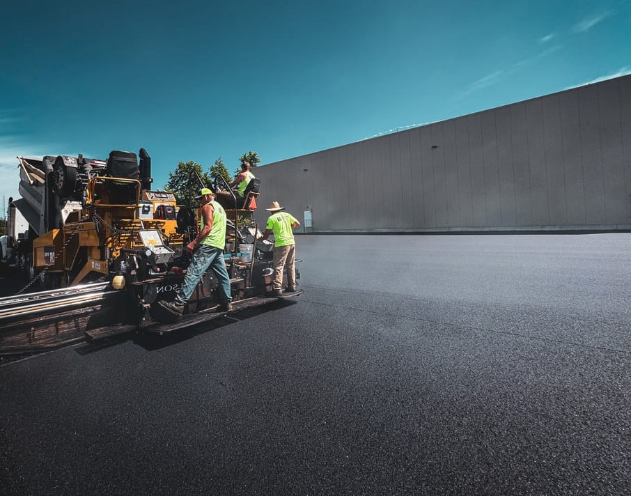 Industrial paving outside a Kent warehouse
